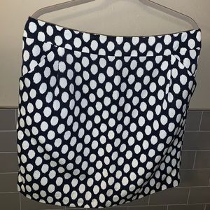 Ann Taylor Loft Navy Polka dot skirt